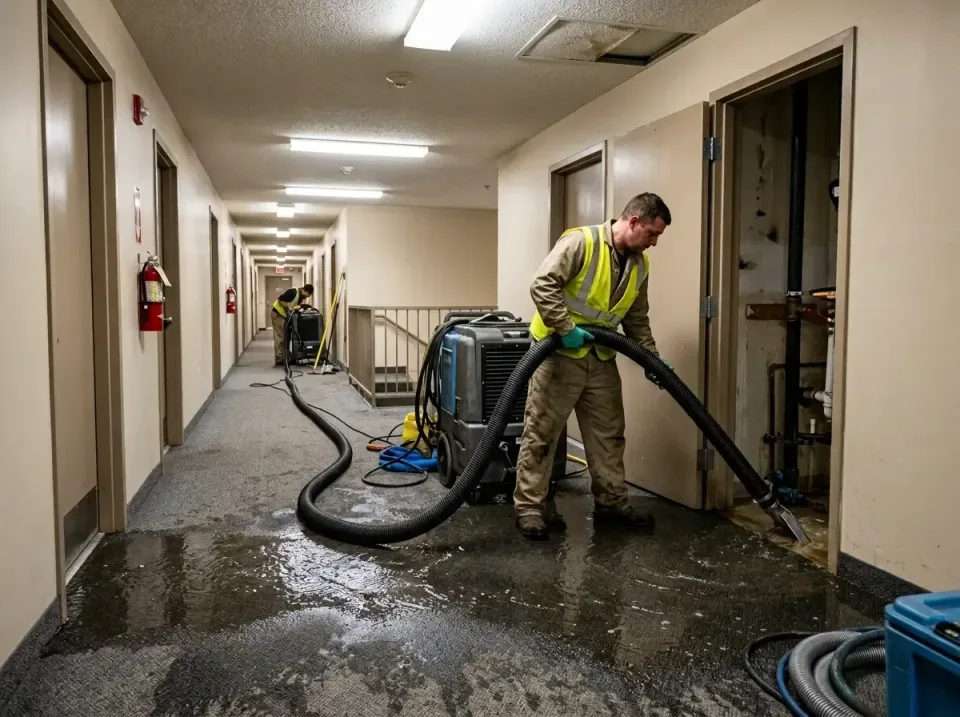 multi-unit-apartment-hallway-f-005 — frequently asked questions, Emergency Burst Pipe Water Extraction & Removal in Wood Riv…